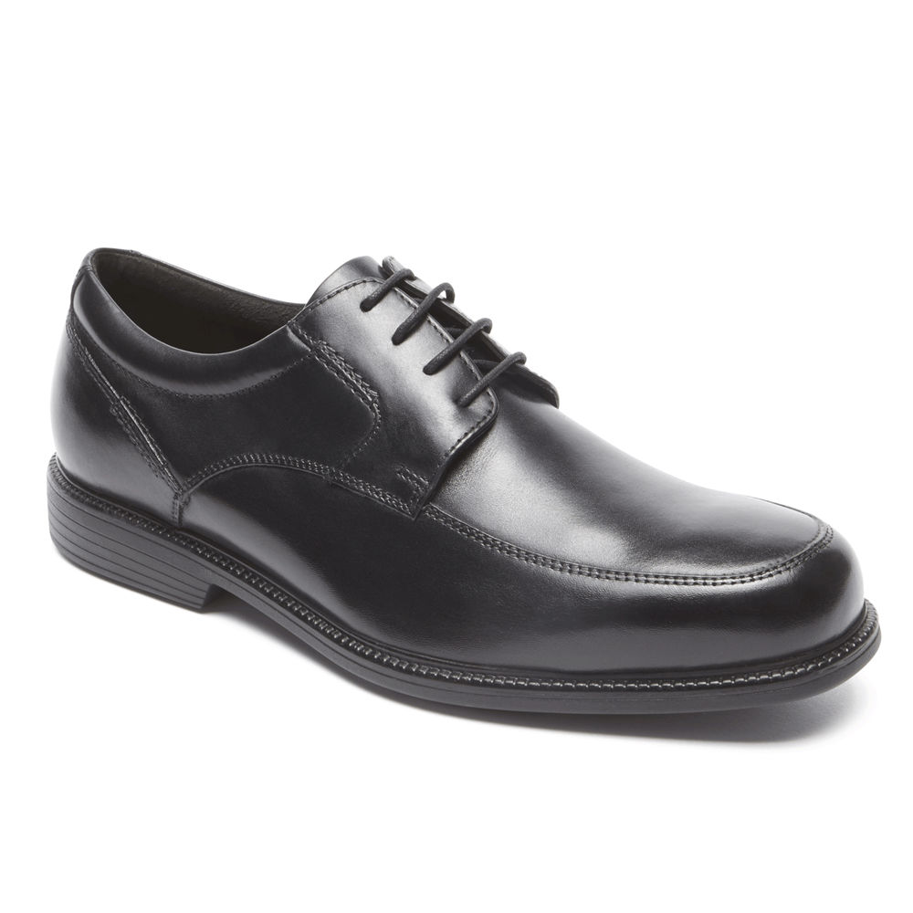 Rockport Mens Charles Road Apron Toe - Dress Shoes Black - LEV640731